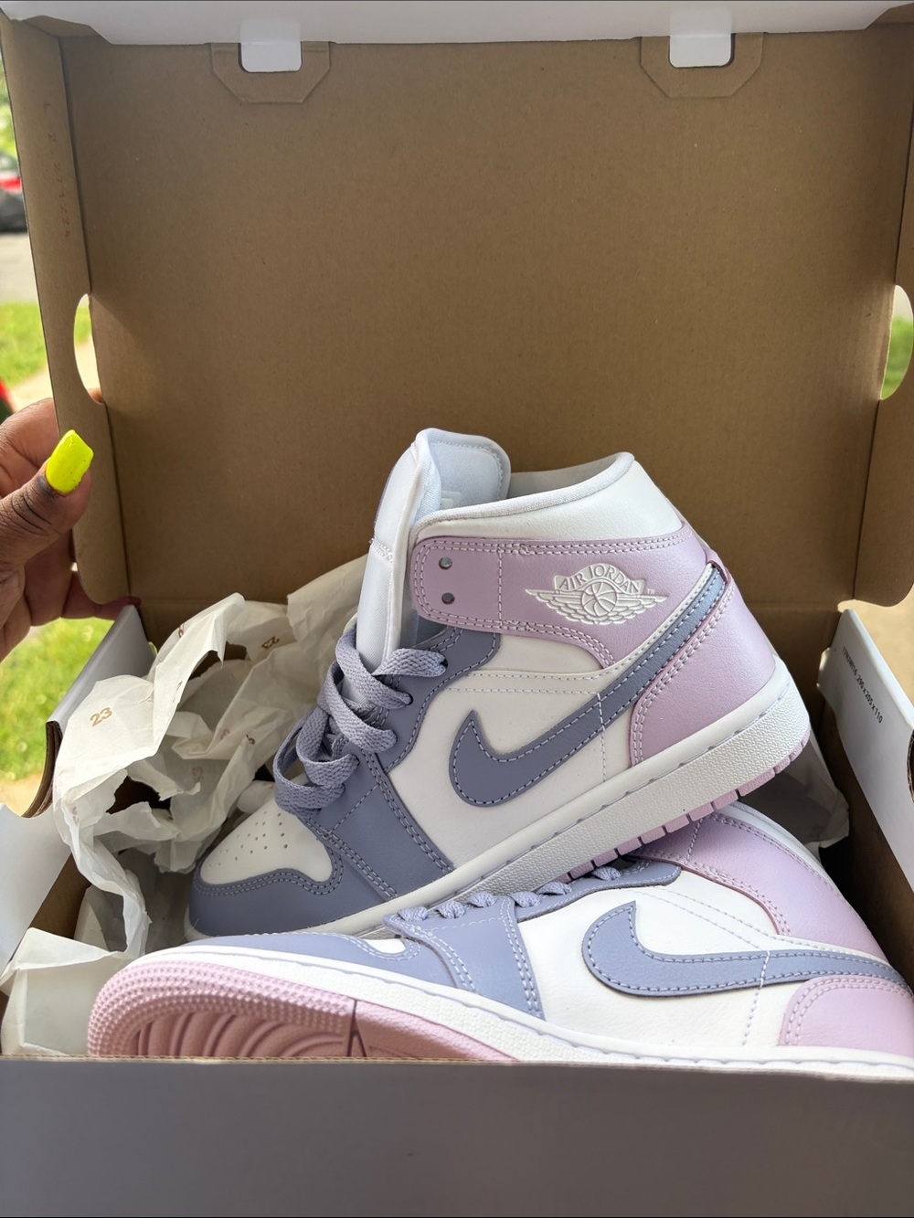 Jordan Mid Sneakers - Lavender, Lilac & White